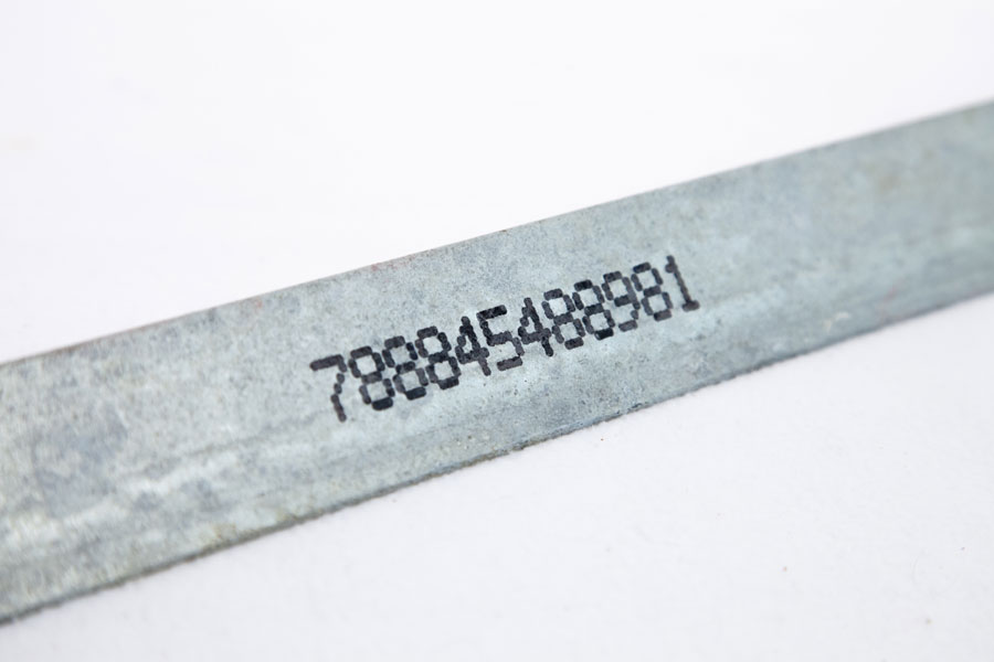 metal part with serial number